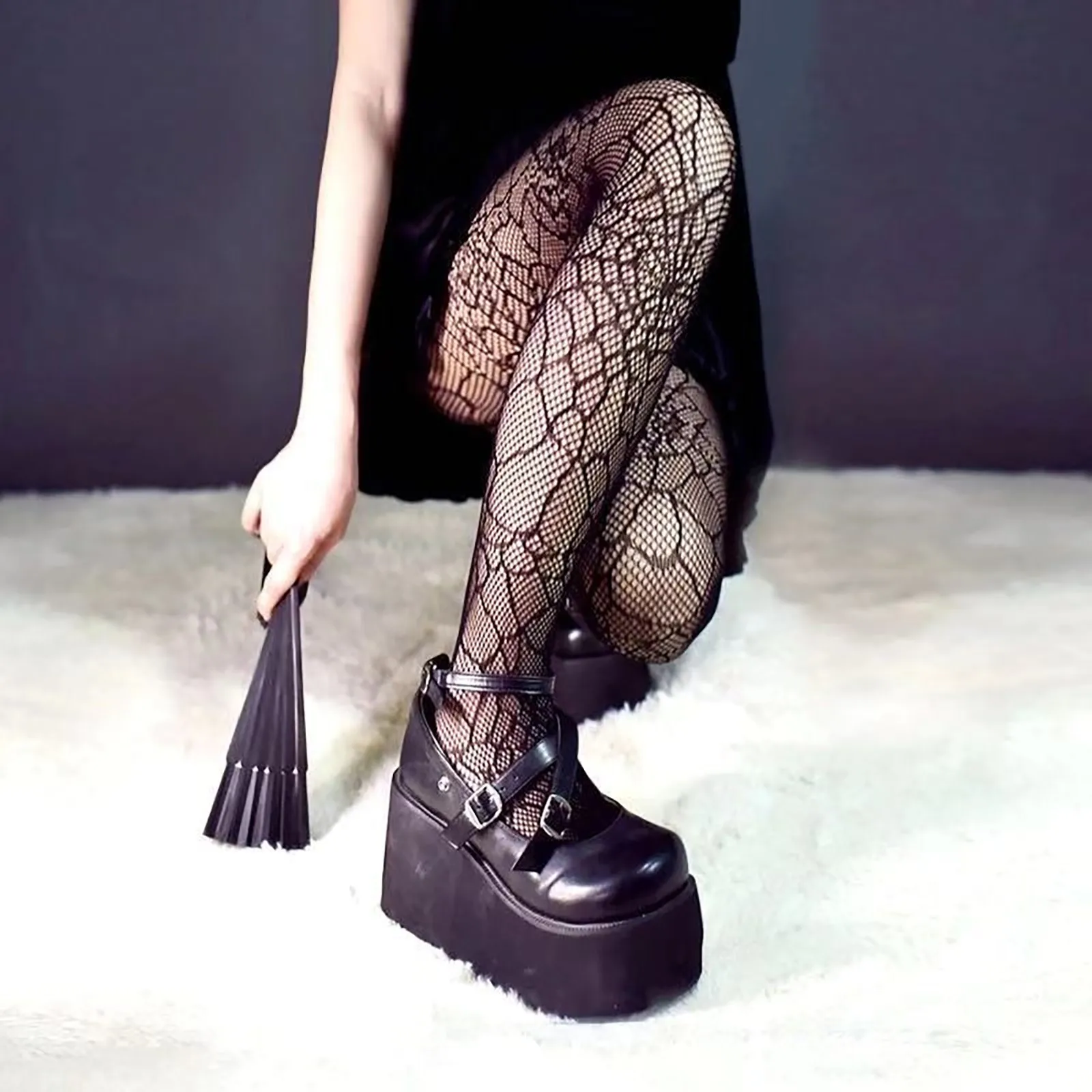 

Women's Y2K Pantyhose Summer Pattern Print Stocking Sexy Lingerie Gothic Hosiery Seamless Fishnet Mesh Pantyhose Sockings