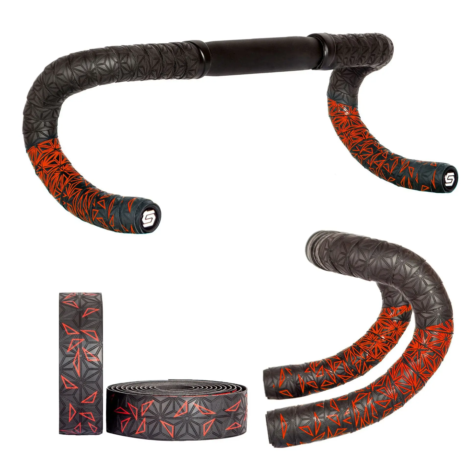 Road Bike Handlebar Tape Anti-Slip PU Shock Handle Bar Tape With Bar End Plugs PU Anti-Vibration Wrap Tape Durable Bar Bartape 4