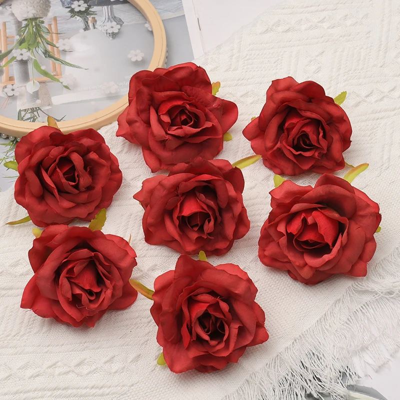 Teste di rose di seta (30), decorazioni fai da te per matrimoni, fiori artificiali da 10 cm - Italia