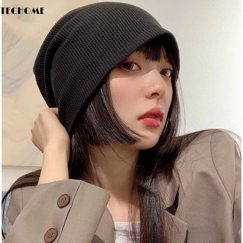 Bonnet tricoté en laine pour homme et fille, casquette fine, style  japonais, chapeau en forme de dôme, collection automne 2021 | AliExpress