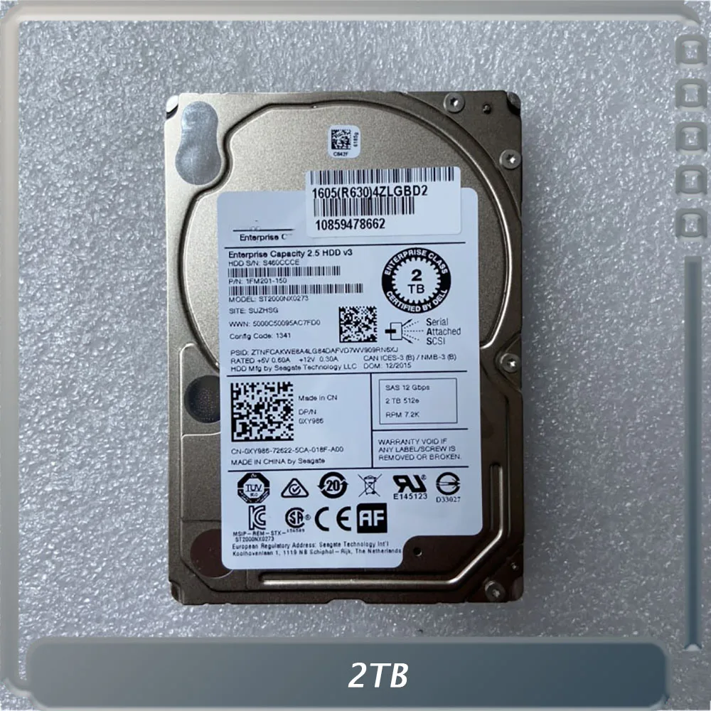 2Tb Per Dell Server Hard Disk Muslim2 T 7.2K Sas 2.5 12G 0 Xy986 Xy986