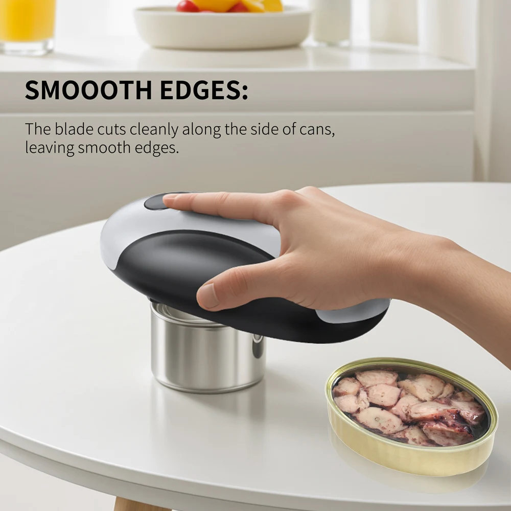 Compact Rechargeable Automatic Electric Can and Jar Opener - One Touch Portable Kitchen Tool