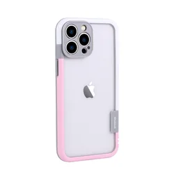Premium Soft Bumper Air TPU Silicone Anti - Knock Phone Case - iPhone 13 Mini (White and Pink)