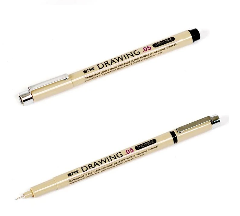 Pen marker 1/3Pcs pigment liner pigma micron ink marker pen 0.05 0.1 0.2 0.3 0.4 0.5 0.7 0.8 different tip black fineliner sketching pen