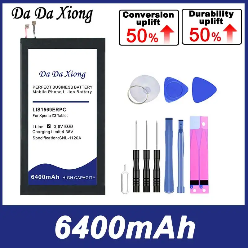 

DaDaXiong 6400mAh LIS1569ERPC Bateria for Sony Xperia Tablet Z3 Compact SGP611 SGP612 SGP621 Free Double-Sided Tape Sticker