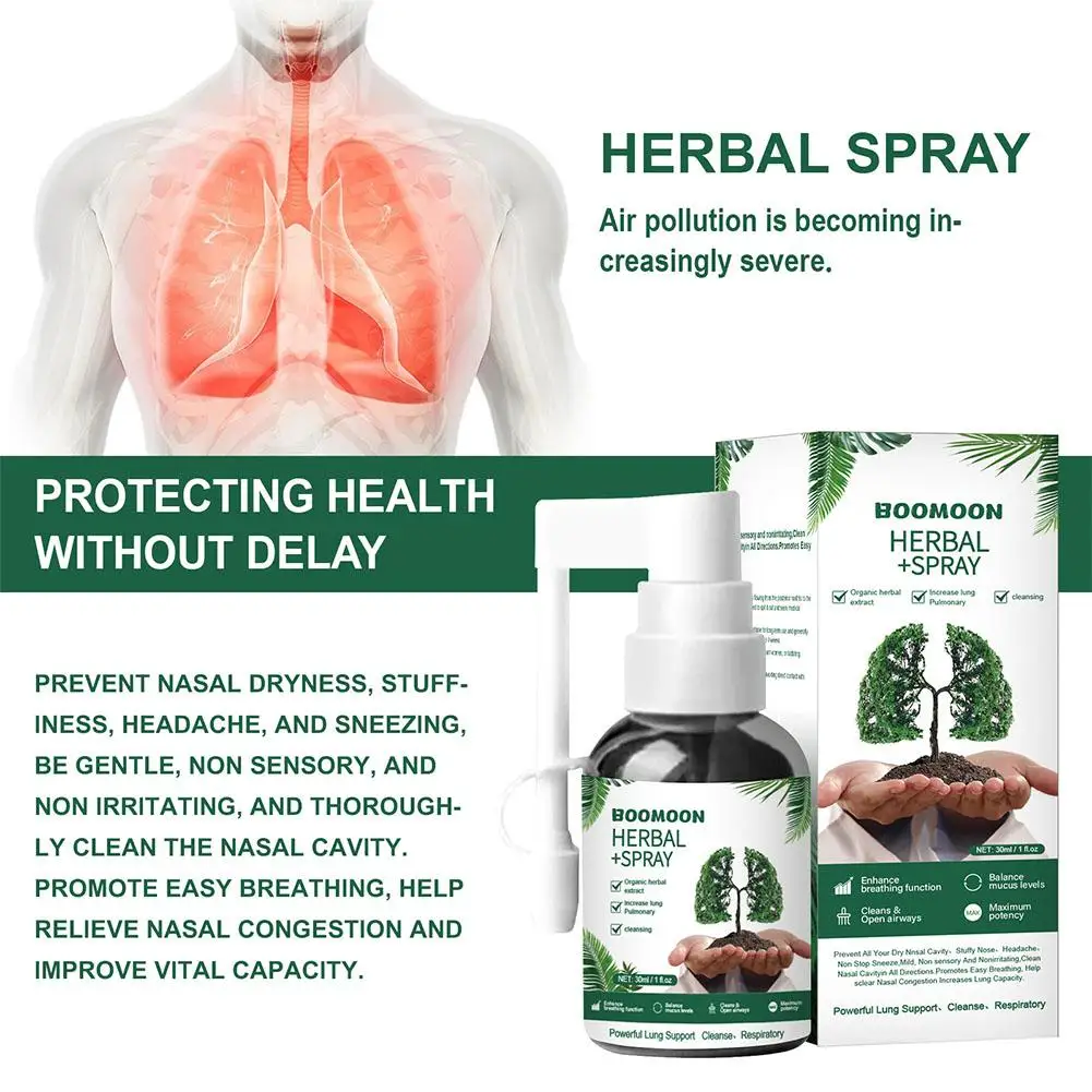 Herbal Lung Cleanse Mist 30ml Powerful Lung Support Cleanse Breathe Health Care Spray herbal lung drops