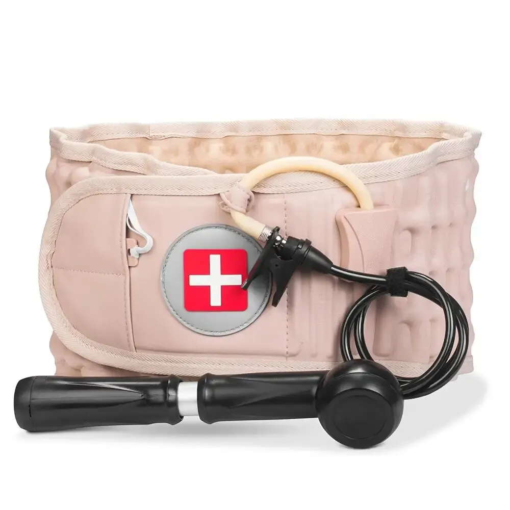 Iatable Belt PU Leer Verlicht Lage Rugpijn Lucht Tractie Beugel Volwassen Ondersteuning Vaste Taille Beschermende Uitrusting Unisex_voghion.com