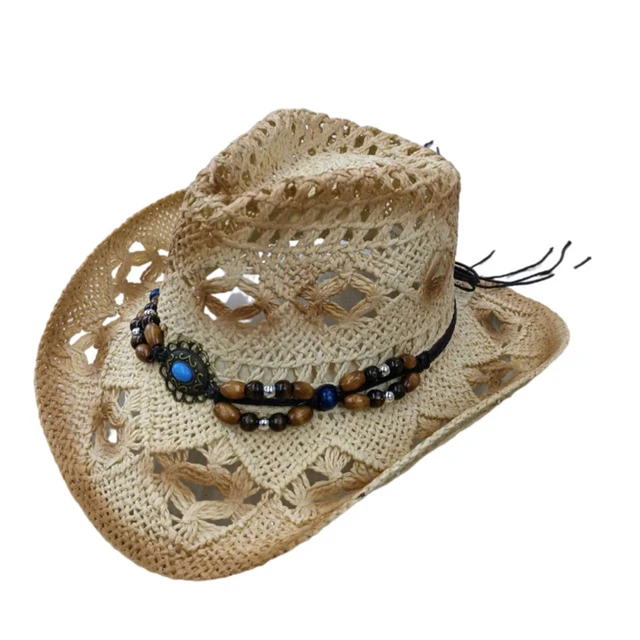 Handmade Straw Bohemian Holiday Travel Hat Women Men Summer Outdoor Beach  Hats Unisex Solid Hollow Western