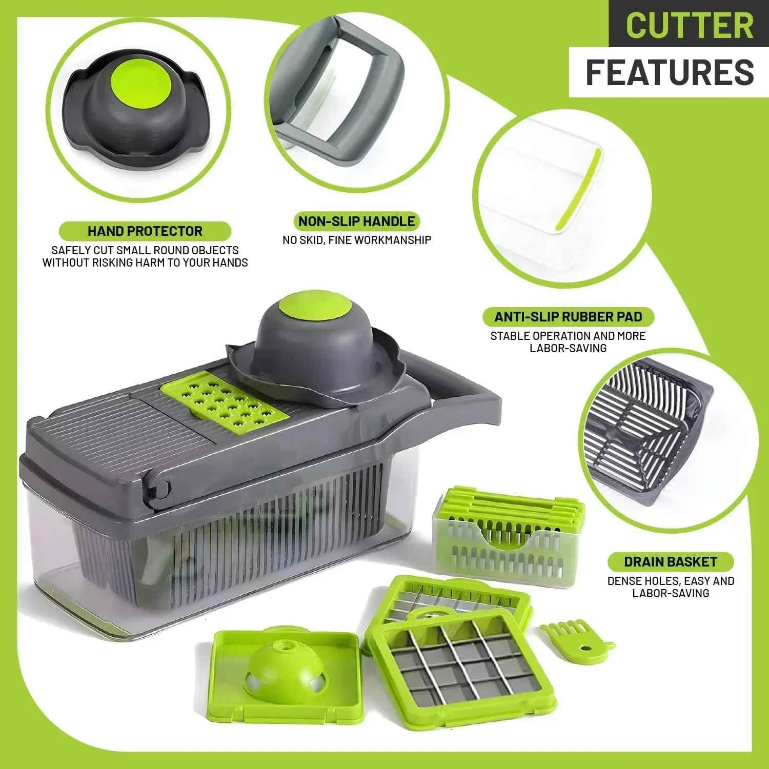 12/22 in 1 Multifunctional Vegetable Cutter Manual Food Chopper Potato Shredder Vegetable Slicer with Container Kitchen Gadget vegetable slicer vegetable cutter food slicer potato slicer potato cutter food shredder