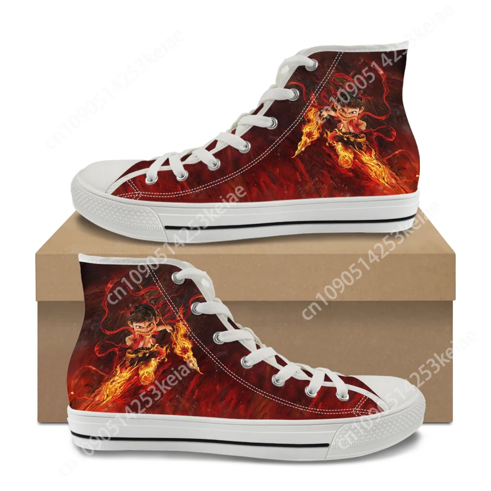 Nezha 2 Devil Boy Conquers the Dragon King High Top High Quality Sneakers Mens Womens Teenager Canvas Sneaker Custom Couple Shoe 3