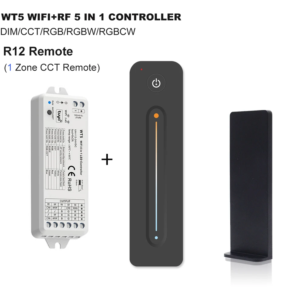 Smart WiFi LED Controller with Touch Remote & Dimmer for Multicolor LED Strips