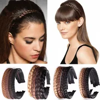 Perruque synthétique tressée torsadée pour femmes, bandes de cheveux, tresses à la mode, accessoires pour cheveux, bandeau naturel bohème, extensible pour fête 3