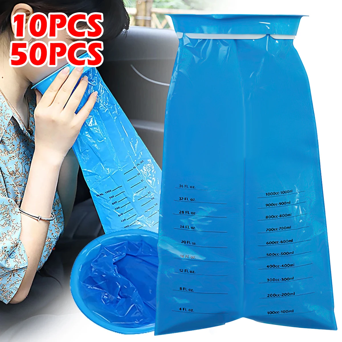 Disposable Vomiting Bags 10-100Pc 1000ml Vomit Bags Disposable Barf Bags Puke Nausea for Travel Plane Motion Sickness Car Aircraft Bus Kids Pregnant