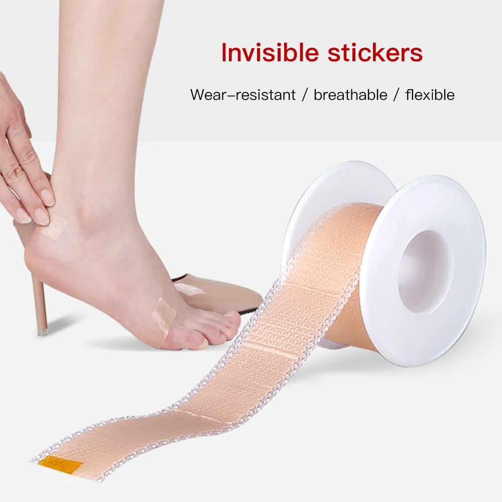 

100cm Women Silicone Gel Heel Cushion Protector Foot Feet Care Shoe Pads Insert Insole Sticker Invisible Protector Cushion Tapes