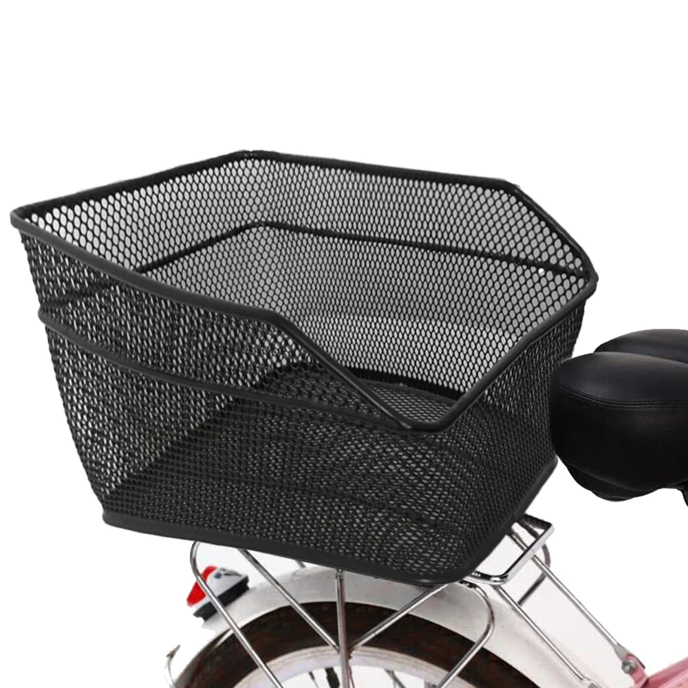 Large Capacity Sturdy Metal Rear Cargo Bike Basket