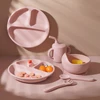 5PCS Baby Silicone Tableware Set Suction Bowl Plate Soft Utensils Sippy Cup Baby Stuff Feeding Training Sets For Baby 5