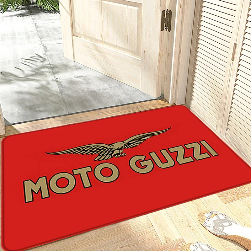 Fluffy Bedside Mats Corridor Doormat Flannel Floor Mat Indoor Foot Rug Italy Moto Guzzi Motorcycle Kitchen Carpet Balcony Decor