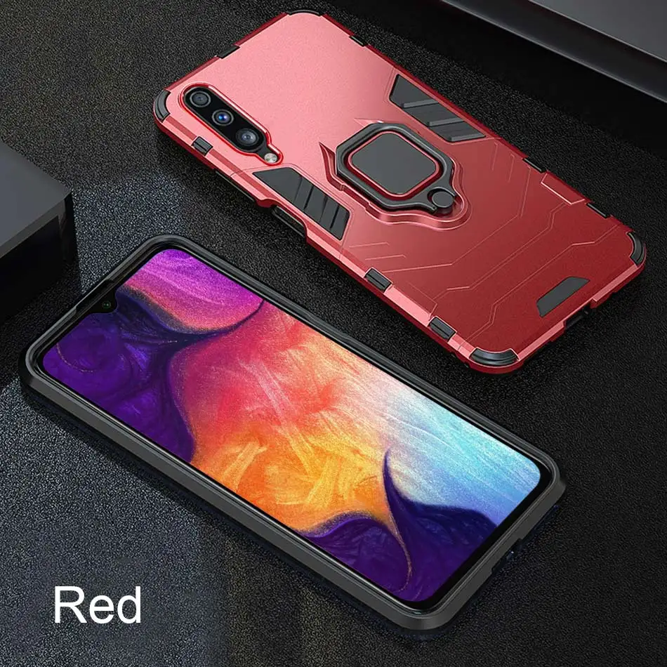 Luxury Metal Magnetic Ring Shockproof Phone Case - Armor Bumper Back Cover