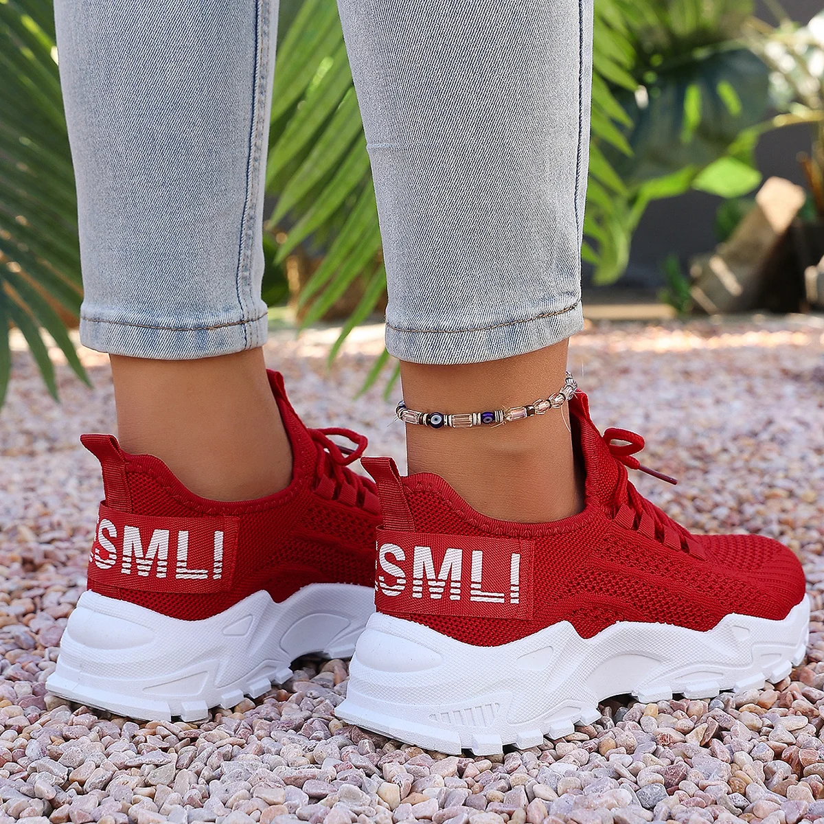 Atmungsaktive Slip-On-Schuhe für Damen im Frühling und Sommer, leichte Freizeit-Sneaker mit weicher Sohle – Detail 6