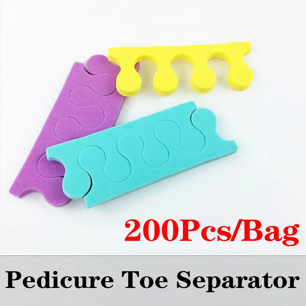 200 Pcs Nail Art Toe Separators Fingers Sponge Soft Foots Care Tool for Pedicure