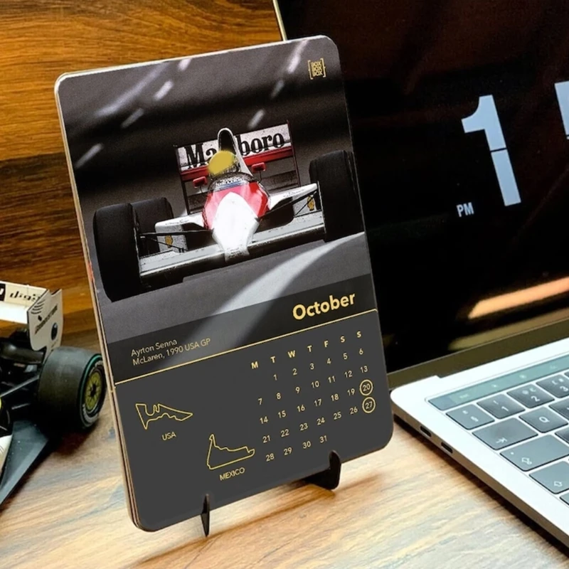 Desk Car Calendar Wall Calendar Decoration with Race Car Images for Fan