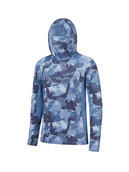 Men Hood Fishing Shirt long sleeve Fishing clothing fishing t shirt uv protection fishing shirt Fishing Apparel Quick Dry 1