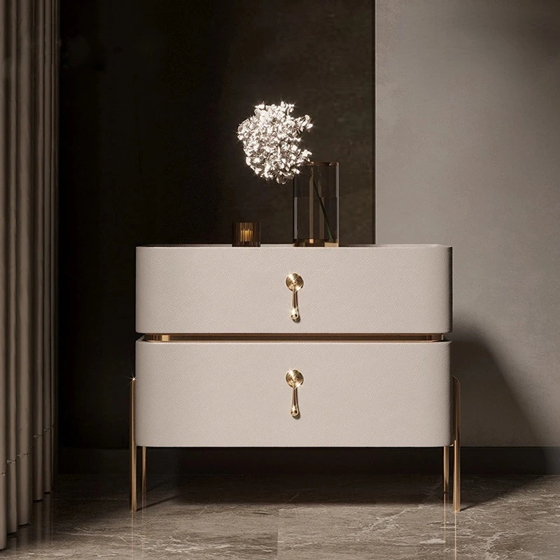 

Роскошный прикроватный столик из массива дерева для спальни простой американский простой прикроватный шкаф для хранения с двумя выдвижными ящиками мебель