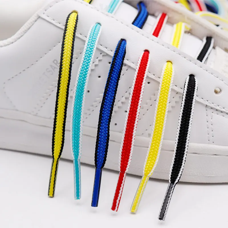 

Double Colors Thicken Laces Shoe Athletic String Elasticity Flat Shoelaces White Women Sneaker Lacet Shoe Accessories Cordons