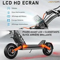 Trottinette électrique pour adultes JOYOR S10-S-Z, 2000W, double moteur, batterie 60V18AH, pneus pneumatiques de 10 pouces, freins hydrauliques, trottinette électrique 6