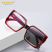 BLMUSA-Lunettes carrées photochromiques bloquant la lumière bleue, lunettes à grand cadre, lunettes de lecture pour dames, lunettes de myopie pour contrevenants 4