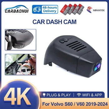 Dash Cam per Volvo S60 V60 2019 2020 2021 2022 2023-2026, DVR Auto 4K 2160P Plug and Play, Telecamera per Auto con Registratore Video