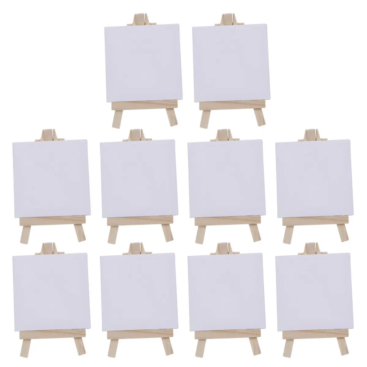 10Pcs 어린이 나무 이젤 미니 캔버스 패널 그림 공예 드로잉 스케치 패드 어린이 손으로 그린 ??보드 아트 교육 파티