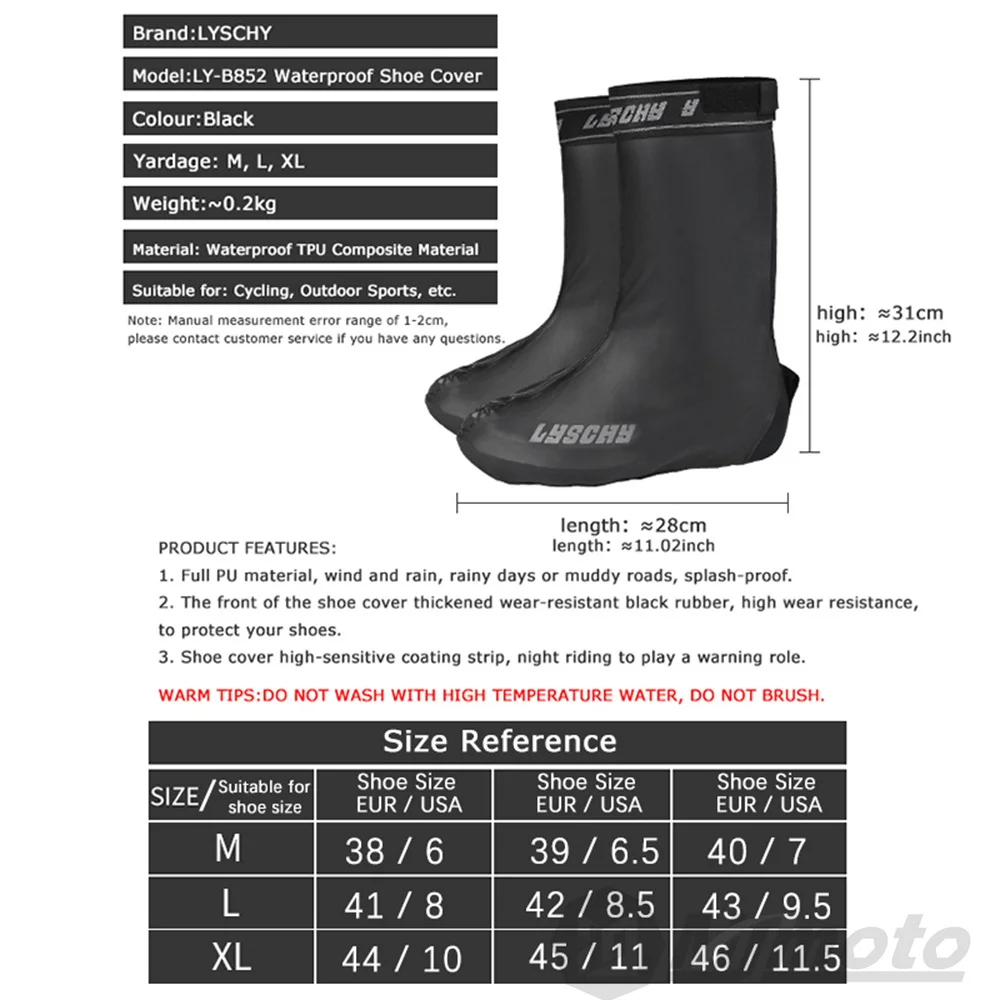 Waterproof Wear-resistant High-tube Motorcycle Rain Boot Reusable Motorcyclist Protective Gear Portable Folding Type Ultra-thin
