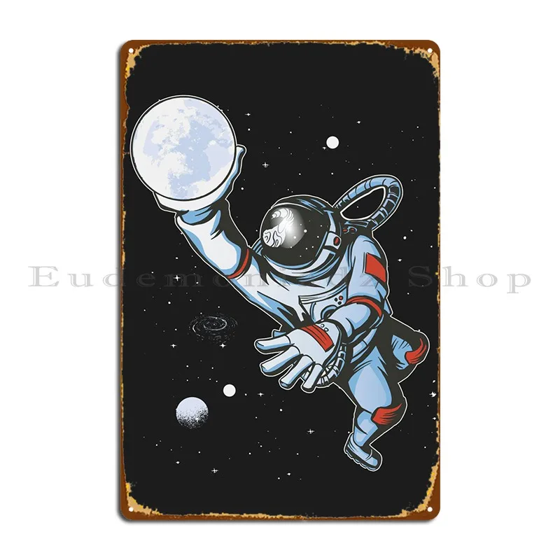

Металлический плакат астронавт баскетбольный плакат на стену индивидуальный дизайн гаража жестяной плакат