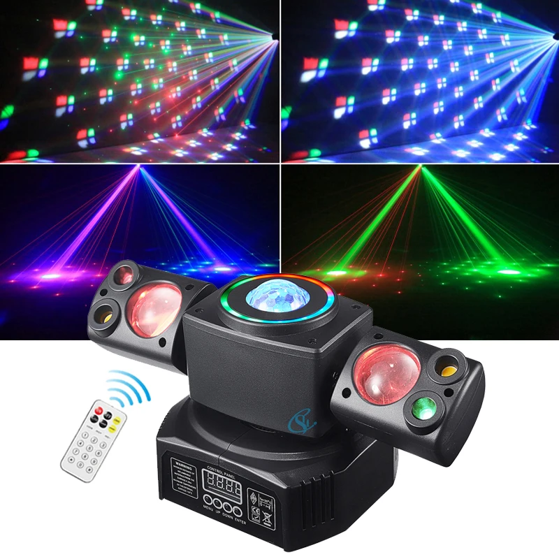 Mini LED Double Head Laser Beam Moving Head Light Stage Lighting Remote Control