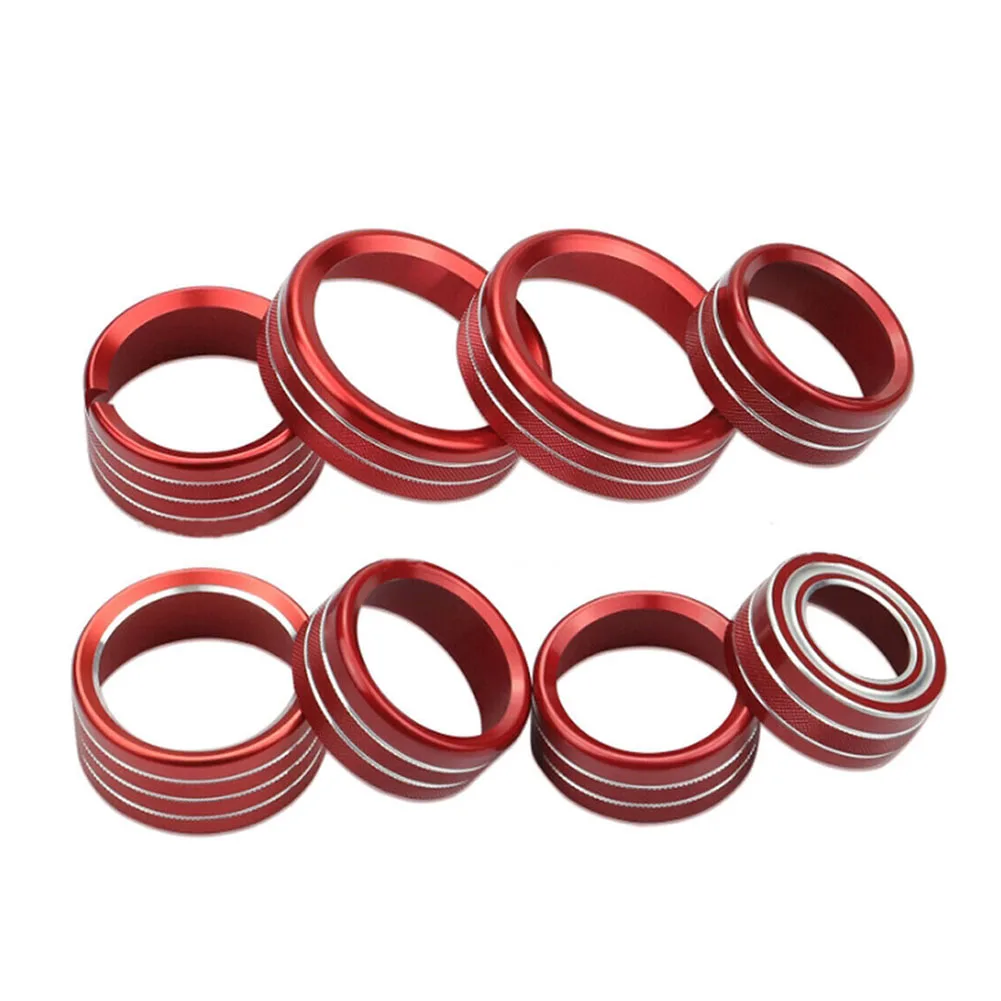 

Custom Fit Upgrade Aluminum alloy Trim Bezels Cover for Center Console Switch Knob Easy to Install Scratch Protection