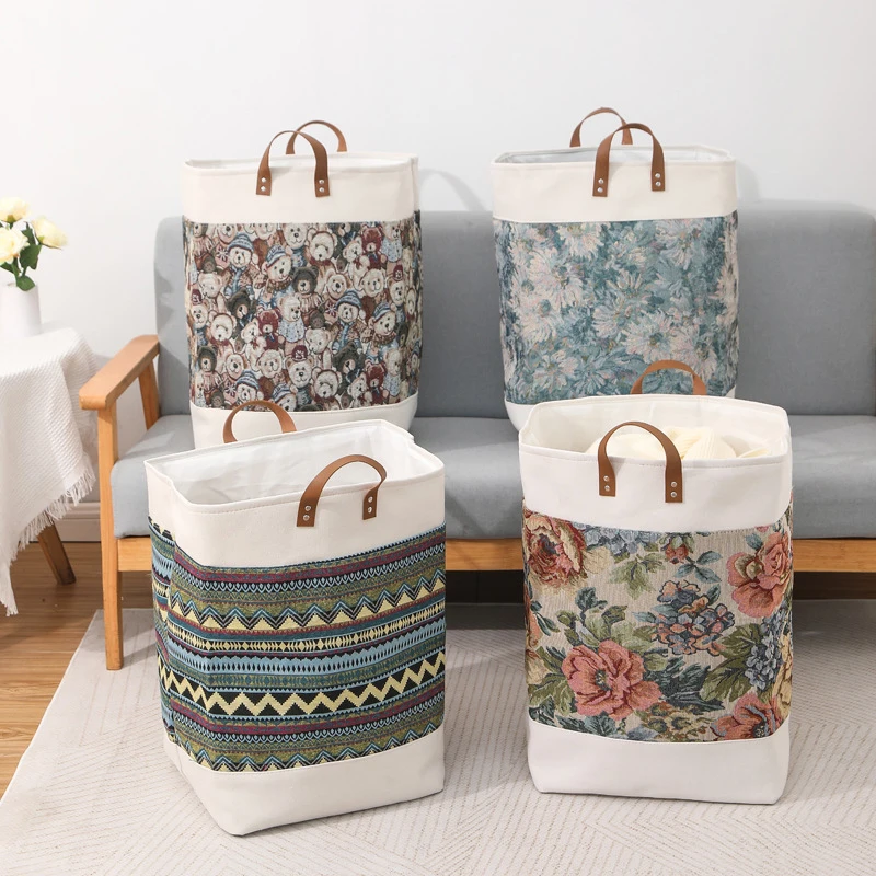 2024 Large Capacity Portable Laundry Basket Dirty Clothes Basket Fabric baskets for bedroom Folding Storage Basket Storage Box 6