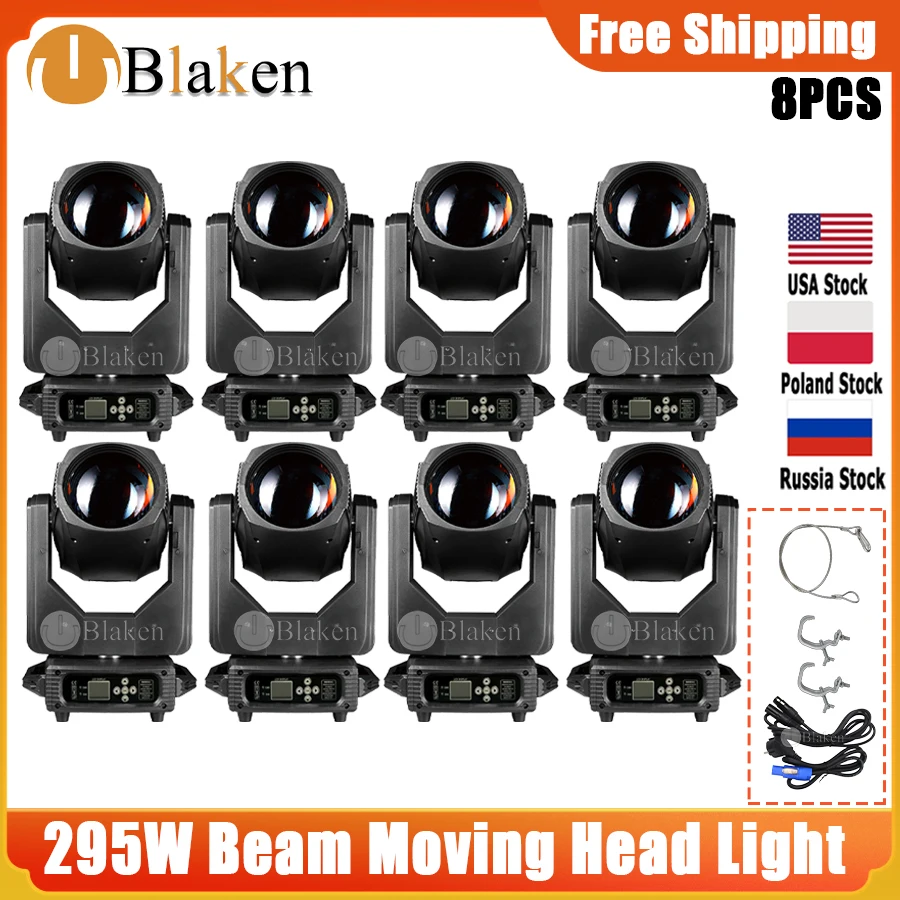 

0 Tax 8Pcs 295W 15R Lyres Sharpy Zoom Beam Moving Head Light Beam Moving Head Light DMX Stage Light Disco Light