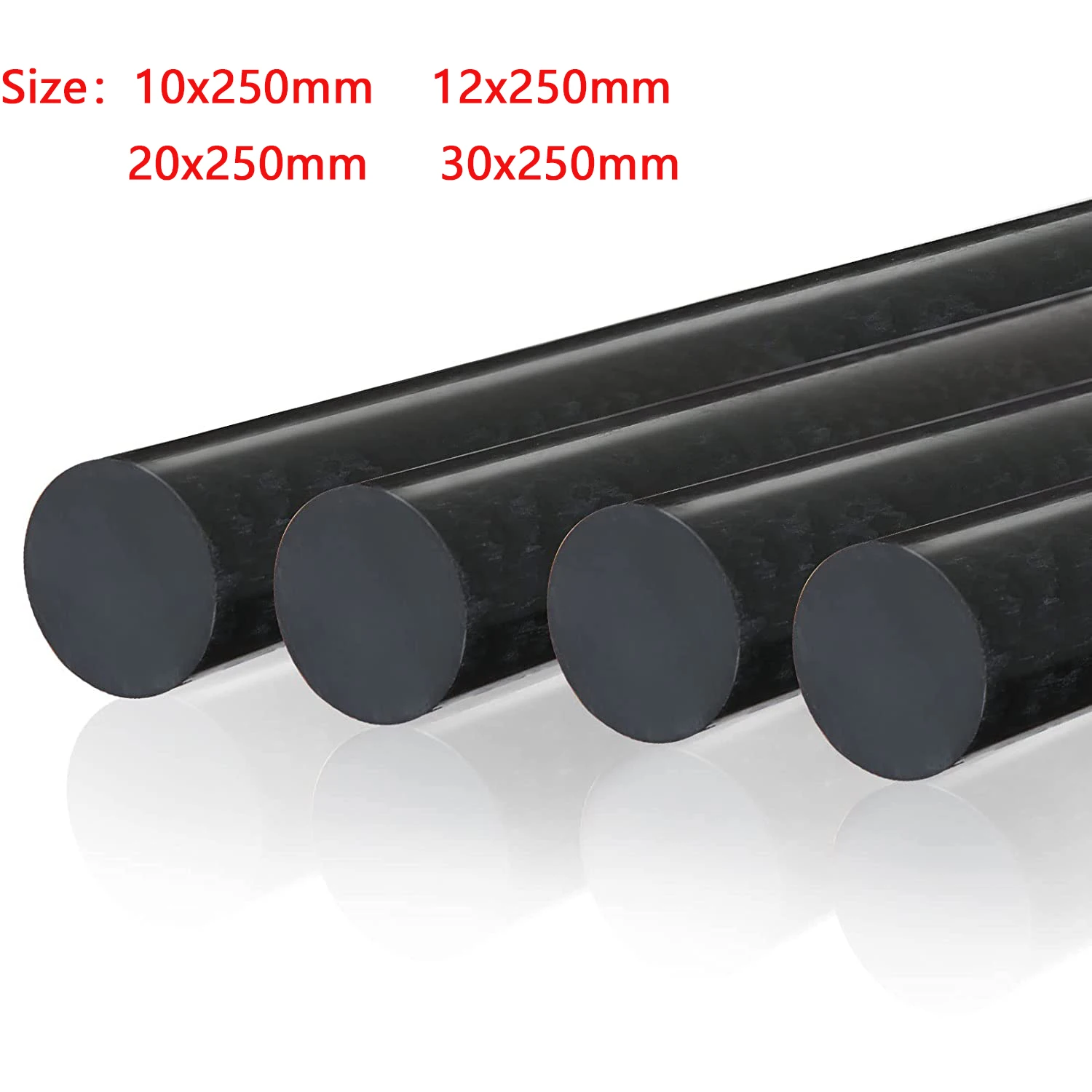 Diameter 10/12/20/30mm Polyamide stick PA6 pure Nylon rods Wear resistant rod Length 250mm 1pcs,polyamide rods