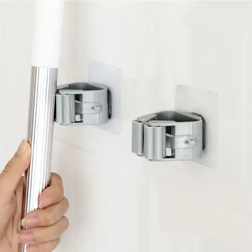 Multi-Purpose Hooks Adhesive Wall Hanging Mop Rack Broom Hanger Hook Kitchen Bathroom Organization Home Organizer Accessories - Image 2