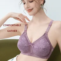 Women's brassiere Lace Fashion Wire Free Large Bust BraComfortable Underwear Bras Bralettes Feminine Big Size - Image 2
