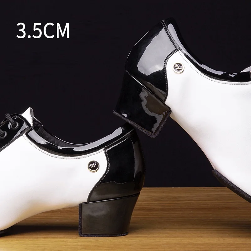 Ballroom Latin Dance Shoes Men Leather Stitching Soft Sole Sports Shoes Boys Children Adult Dancing Shoes Sneakers
