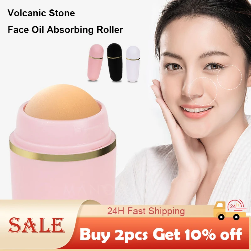 Face Oil Absorbing Roller Natural Volcanic Stone Oil Absorber Washable