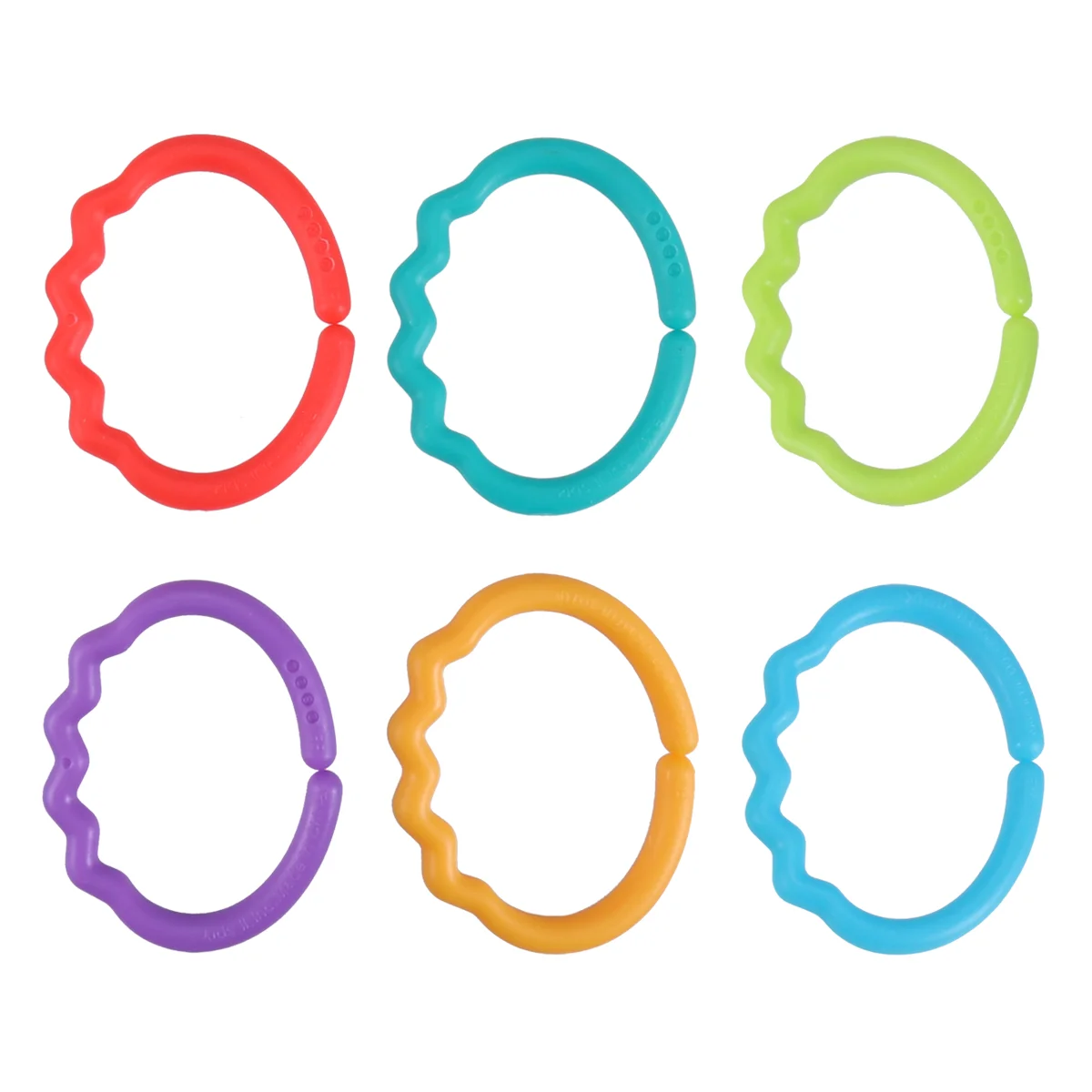 

24pcs Rings Links Colorful Round Connecting Ring Hanging Stroller Car Crib Playmat Attach Toys