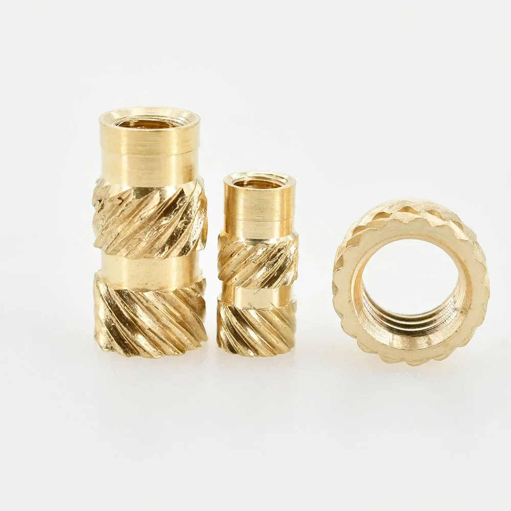 M2-M10 Brass Heat Insert Nut Double Twill Knurle Molding Injection Embedment Thread Hot Melt Nuts 3d Printer