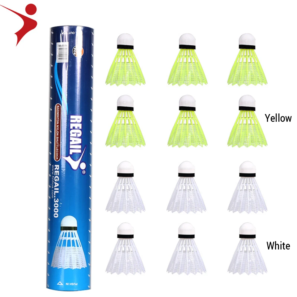 Imitation Nylon Feather Badminton Plastic Birdies Ball Set 12Pcs Shuttlecock for Indoors Outdoors Sports Activities/Training