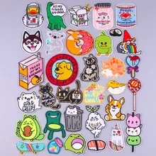 

DIY Cartoon Dog/Cat Iron On Embroidery Patches For Children Clothing Cute Food Patches On Clothes/Backpack Patch Badge Stickers