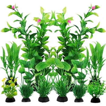 Fish Tank Accessories Green Plants 10pcs Green Fish Tank Decorations Aquarium Artificial Plastic Plants Decor Plastic Plants 1