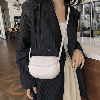 1 pz borse a tracolla da donna in tinta unita per uso quotidiano tracolla regolata borsa a tracolla casual in pelle PU borse da donna 1