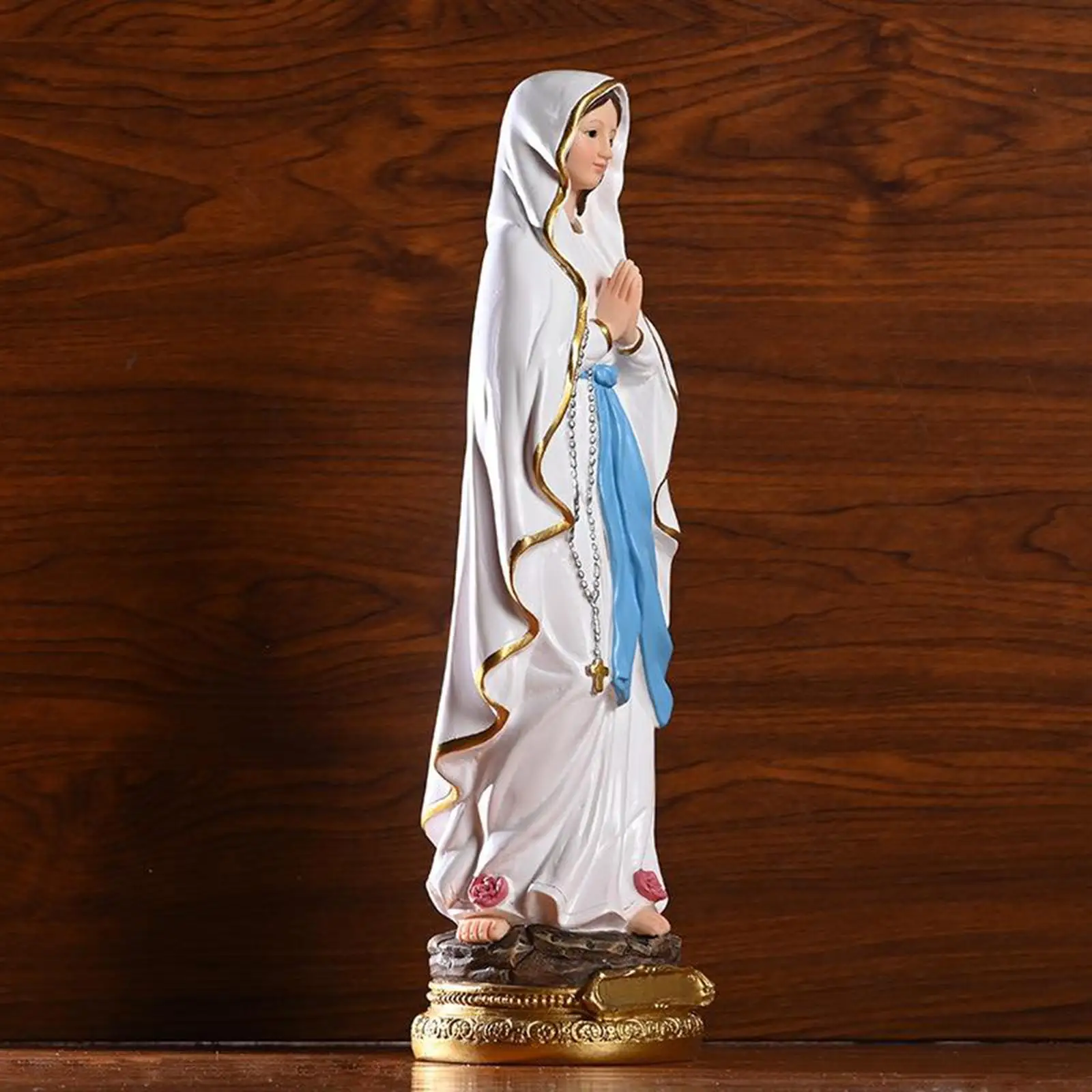 Roman Catholic Sculpture Resin Tabletop Statue Decorative Figurine Figure Mary Statue 30cm Height